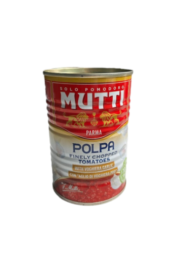 Mutti Polpa Finely Chopped Tomatoes z Czosnkiem Voghera 400 g